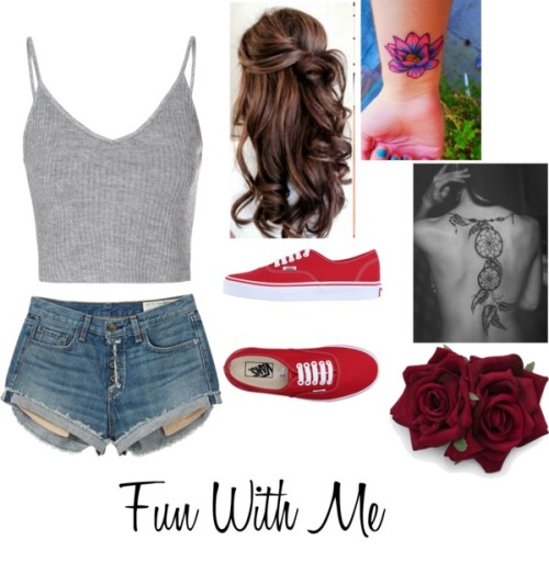 Fun With Me By Sweettime9 Featuring Distressed Jean Shorts