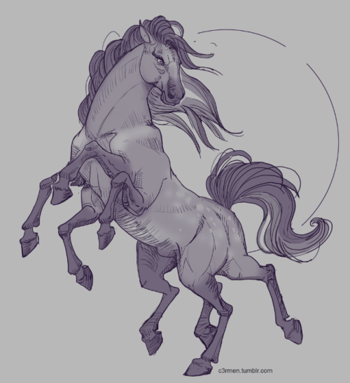 c3rmen:and final sketch commission for lane of once again the legendary Sleipnir of norse legend. 