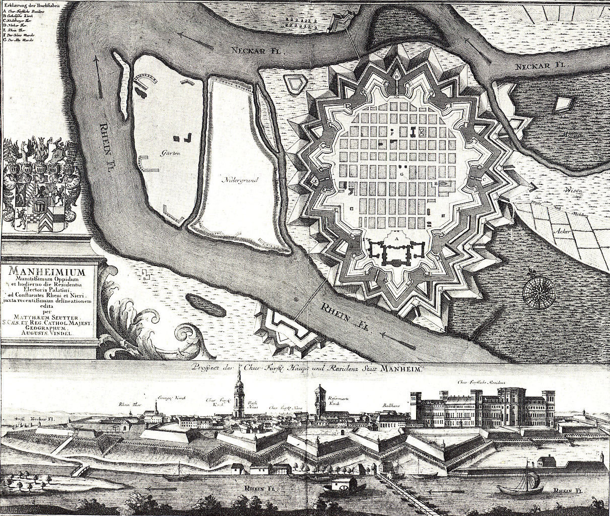 Map of the City of Manheim in 1725