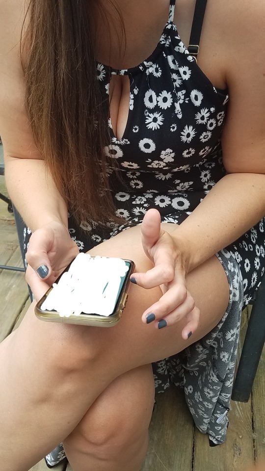 myprettywifesfeet:Another nice look at my beautiful girl in her pretty dress yesterday.please