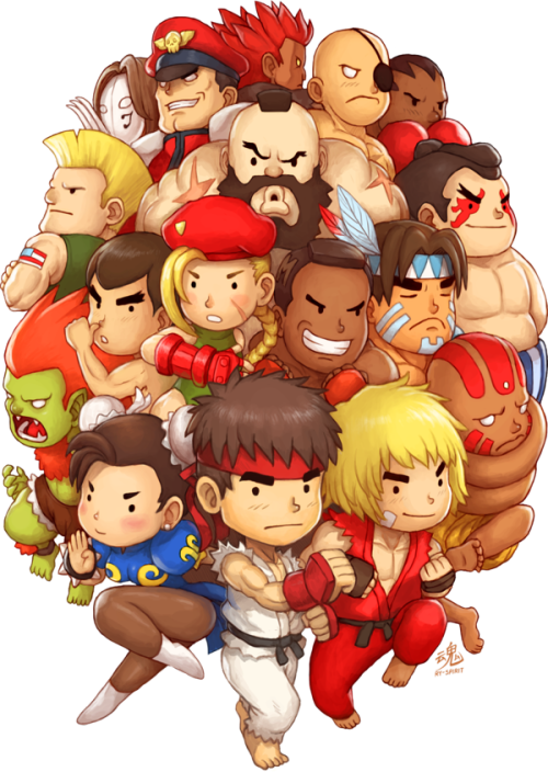 ry-spirit:Did a fan art of one of my fav fighting game, Super Street Fighter II Turbo. Spent many ho