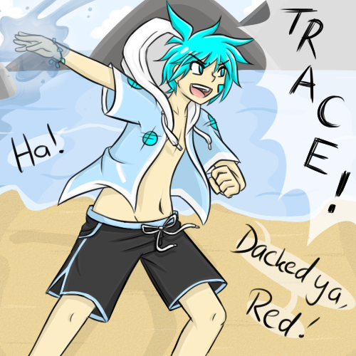 Trace during his time training at the Templar guild thing with *Database Error* (nicknamed Red since