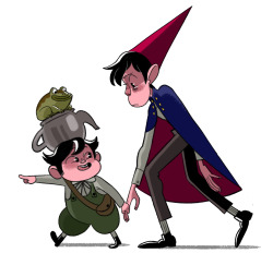 spookyhouse:  kureta:  i drew my favorite cutie brothers!  a lanky crouchy wirt and a chubby bubbly greg! 