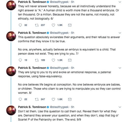captaincrusher: peace-love-colbert: Source I read this on twitter and every anti-choice response proves his point. They all try to redefine the scenario.  