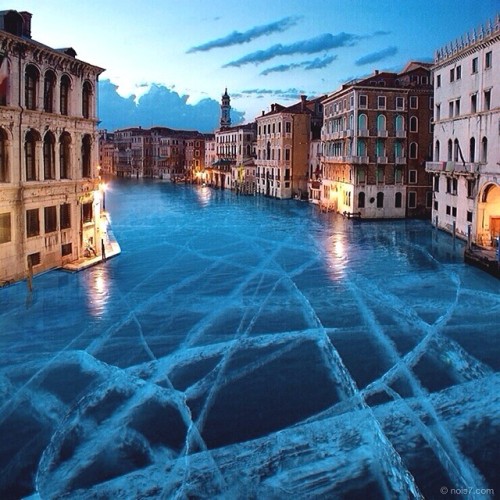 mycroftssgoldfish:  the-mountains-are-calling:  ryanpanos:  Frozen Venice | Robert Jahns | Via  O MY MARY MOTHER OF JESUS.  THINK OF ALL THE HOCKEY THAT COULD BE HAD.  I found a Canadian 