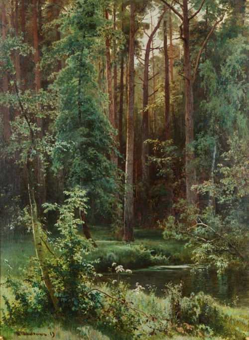 art-and-things-of-beauty: Ivan Ivanovich Shishkin (1832-1898) - Woodland, oil on canvas, 100 x 74 c