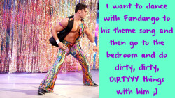 wrestlingssexconfessions:  I want to dance with Fandango to his theme song and then go to the bedroom and do dirty, dirty, DIRTYYY things with him ;)  Maybe we can skip the dancing and go straight to the bedroom! ;)