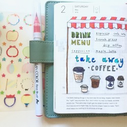 sardonicsmile:Coffee doodles in Hobonichi.