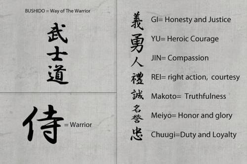 The Seven Virtues of Bushido ..Follow @katana_sword_reviews..#bushido #samurai #japan #japanese #mar