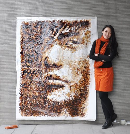 ladyjfemme: Coffee mug stain masterpiece.  Artistic genius is an understatement. Jay Chou portrait b