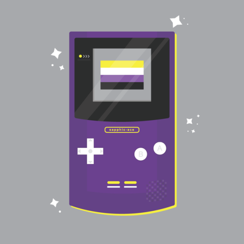 sapphic-ace:LGBT+ Game Boy Colors! I took the template from my original ace game boy and decided t