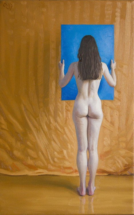 takemetoyourtoaster:Blue Board. Oil on canvas by Owen Claxton