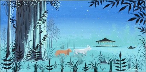 Some more LADY AND THE TRAMP (1955). These are a few of Eyvind Earle’s concept drawings. So sweet.