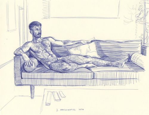 johnmacconnell:David @dbcmurray reclining  #johnmacconnell #ballpointpen #sketch #portraitdrawing  (at Nolita N.Y.C.)https://www.instagram.com/p/CGc9n_YDCS0/?igshid=8lwhim4juya