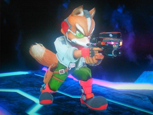 Fox McCloud shooting a blaster