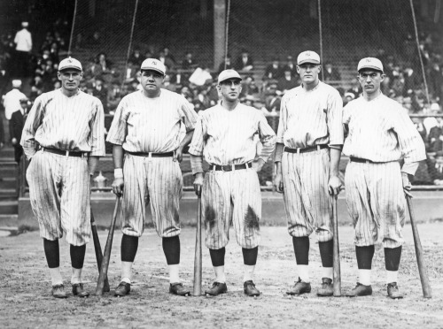 New York, The Polo Grounds, 155th Street at 8th Avenue, 1921.“Murderer’s Row” of the New York Yankee