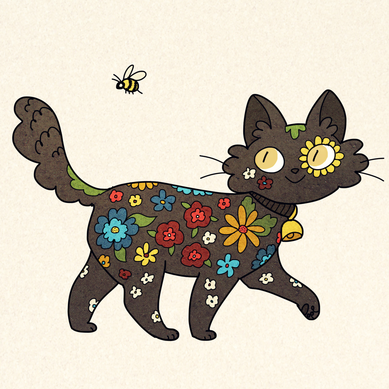 asmithart: floral kitties! 