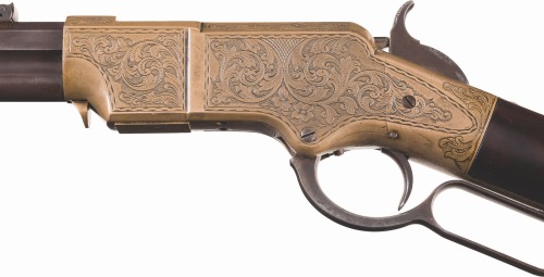 Engraved New Haven Arms Henry lever action rifle, United States, manufactured in 1864.from Rock Isla