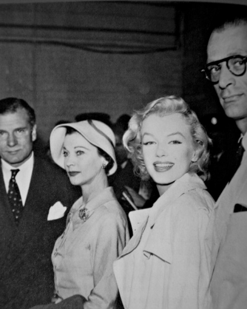 Audrey And Marilyn Marilyn Monroe And Arthur Miller With Vivien Leigh