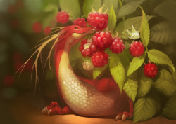 knightofleo:  Alexandra Khitrovaraspberry dragoncherry dragongrape dragoncloudberry dragon more by Alexandra Khitrova 