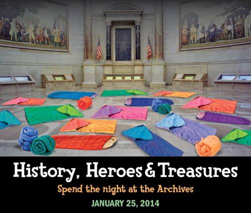 usnatarchives:
“ You can’t snuggle with the Constitution, but you can sleep next to it! This sleepover in the Rotunda is open to children, ages 8-12, who are accompanied by an adult. Registration fees are $125 per person (more information at...