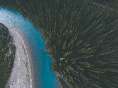 tannerseablom:Sunset flight over the Bow River in Canada.