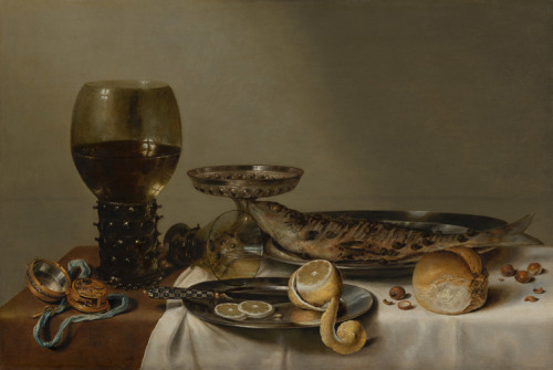 mauritshuis-museum: Still Life with a Roemer and Watch, Willem Claesz Heda, 1629, Mauritshuis Museum