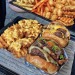 yummyfoooooood:Bacon Double Cheeseburgers with Cheesy Waffle Fries, Sweet Potato Fries, Skin-On Fries and Tater Tots