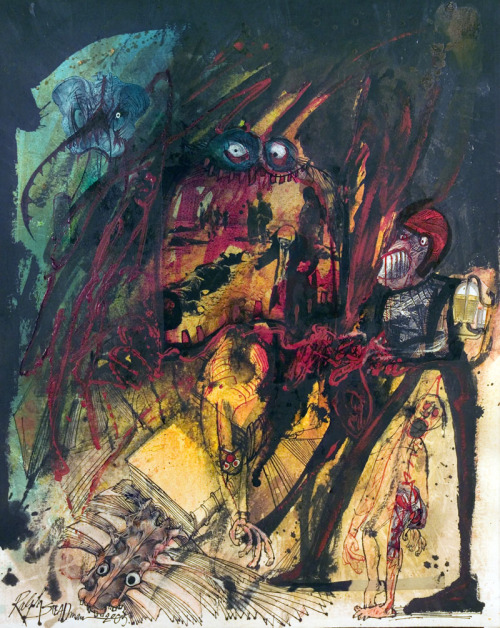 Ralph Steadman’s illustrations for Fahrenheit 451