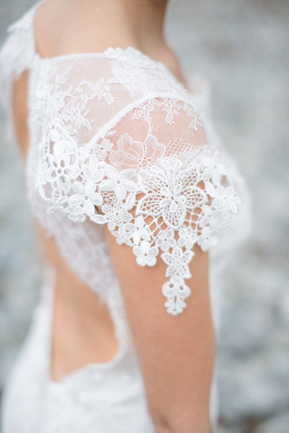 Lace sleeves wedding dress