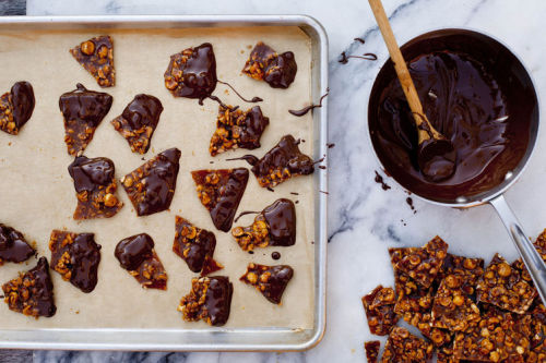 hazelnut brittle with chocolate