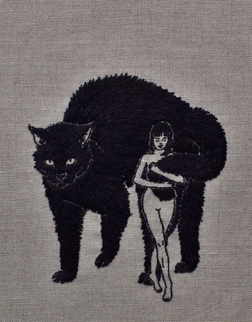 crossconnectmag: Dark and Delicate Hand Embroidered Piece by Adipocere Adipocere is an Australian ar