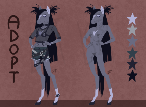 Goth Horse   Includes full size, unwatermarked reference sheet and rights to alter gender,