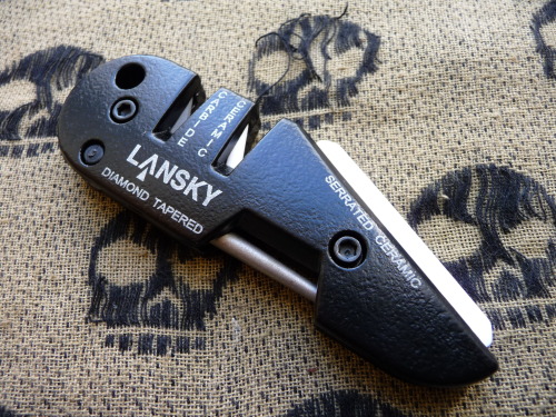 ru-titley-knives:  Lansky Blade Medic .On test for the folks over at Survival Depot , Ive been using this very well thought out field sharpener for the last week , more on that to follow .   Ive been using Lansky bench sharpening system for about 14