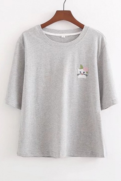 bettermeme: Stylish Lovely Tops Collection  Cat Fish Printed Tee     Cartoon Cat