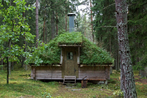 voiceofnature:Urnatur, Sweden. “The wood hermitage is a place for relaxation and reflection. Here in the forest you can enjoy the luxury of simplicity, living in unique hand-crafted cottages, or in a tree house, without electricity. Sit down  by the