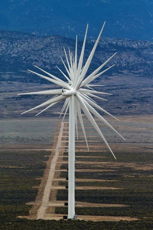 shetheyslay:jaubaius:  14 Wind Turbines Aligned In A Row In Nevada  @missouri-misery don’t lea