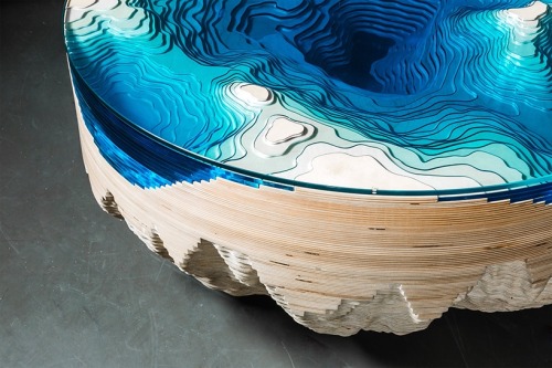 archi-diary:duffy london “ocean-inspired pieces” the ‘abyss horizon’ table.