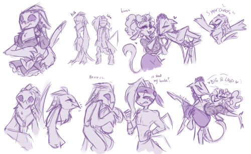  Some late-night scribbles featuring mine and my friends Kally’s characters which we totally don&rsq