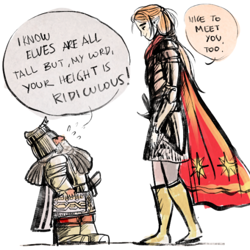 tosquinha:the-disposessed answered: Maedhros and Azaghal perhaps?Yes! Elves and dwarves being bros!~