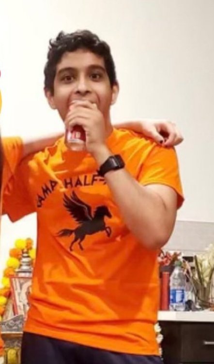 Aryan Simhadri, our Grover, also already has a Camp Half-Blood shirt!