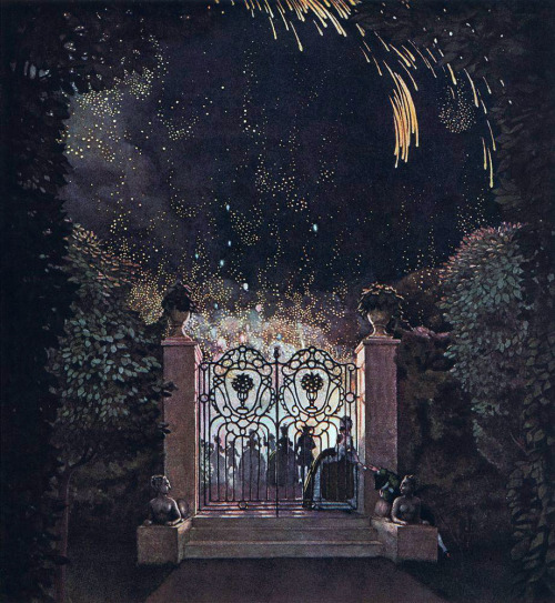 catullan: dappledwithshadow:Fireworks in the ParkKonstantin Somov 1907