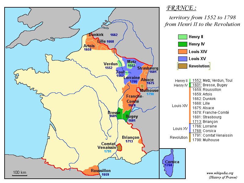French territorial changes, 1552-1798. - Maps on the Web