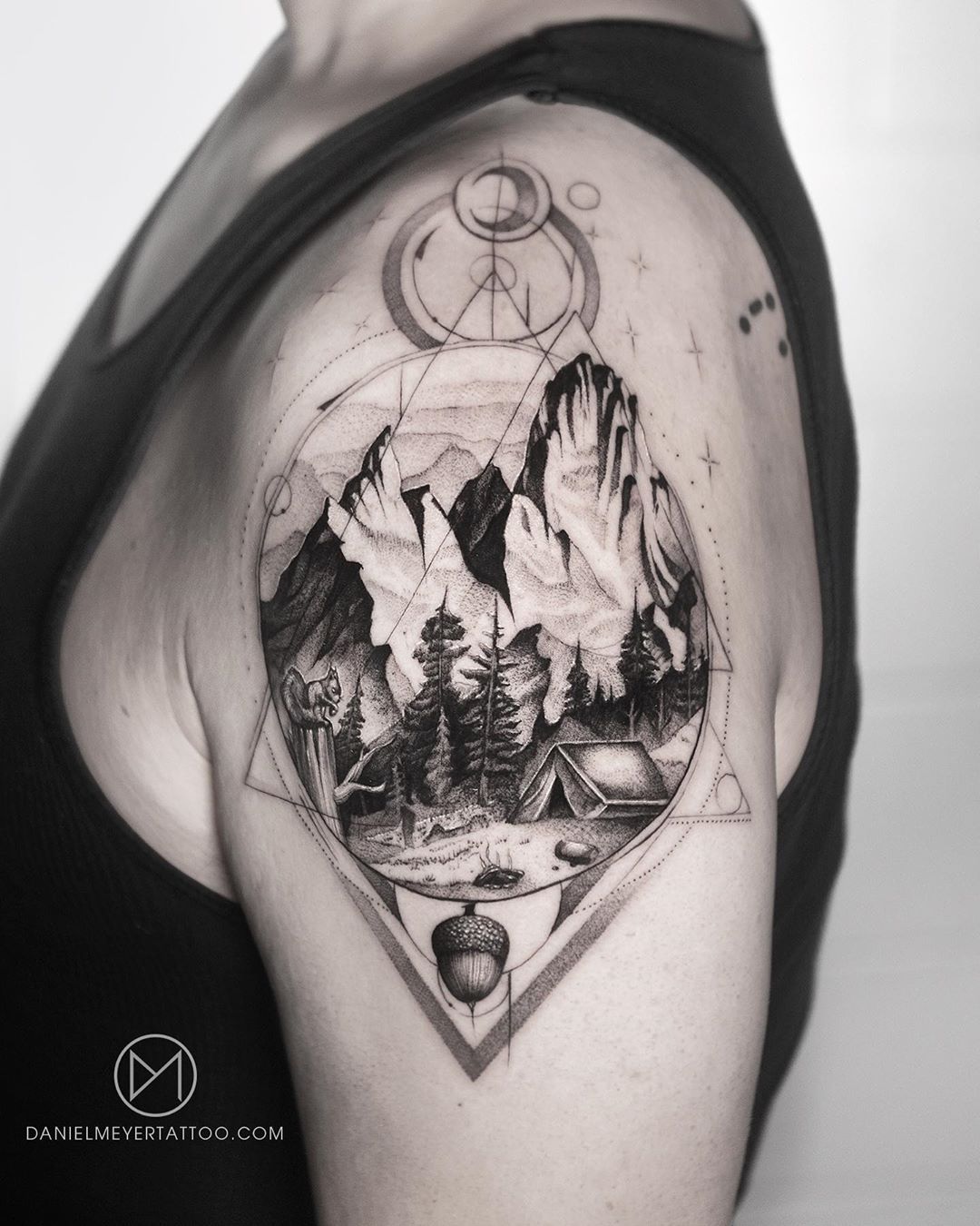 Zion National Park tattoo located on the upper arm