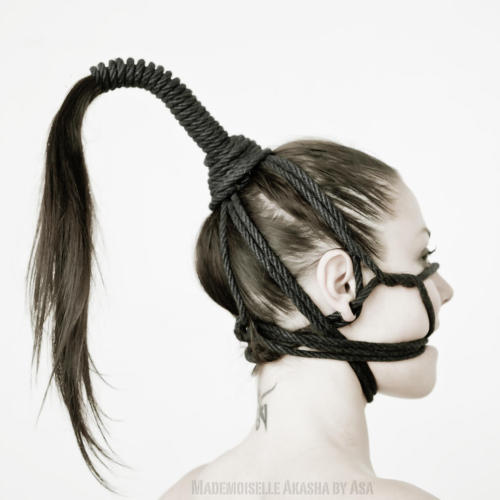 sotightandshiny:  Incredible rope work transforms the girl into a pretty pony. 