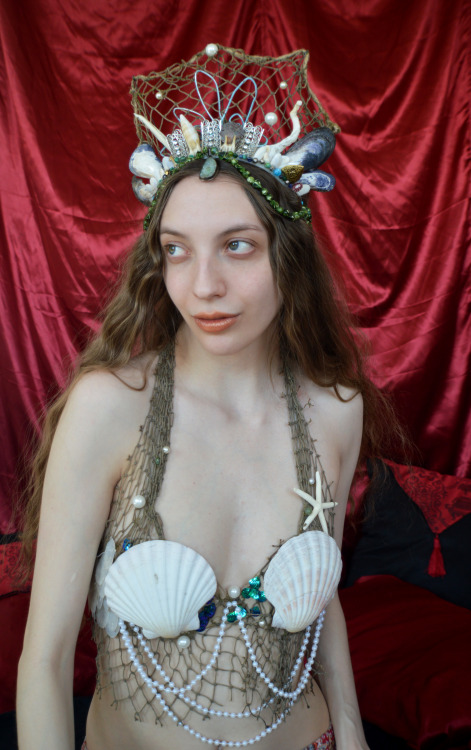 Behold! My mermaid crown and bra I made to go with my mermaid tail. ETSY | REDBUBBLE | SOCIETY6 | AR