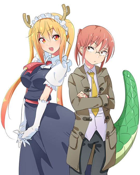 a-titty-ninja-with-a-water-gun:  Tohru &amp; Kobayashi by DOMO | Twitter๑ Permission