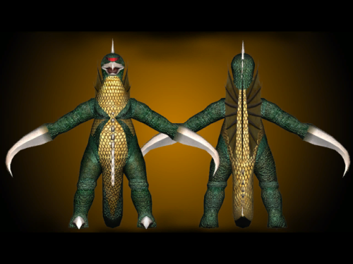 Various assorted concept art of Gigan’s model render featured in the gallery menu of Godzilla: Destr