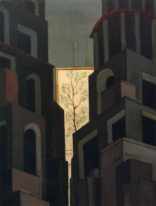magictransistor:Giorgio de Chirico, The purity of a dream (La Purete d’un re’ve), circa 1915.