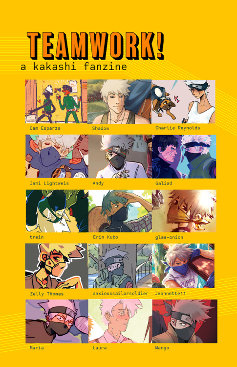 feastevil:TEAMWORK! a kakashi fanzine is NOW AVAILABLE FOR PREORDER!organized by myself and Rho, ove